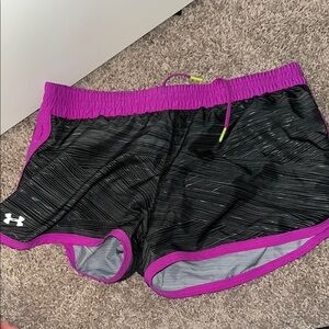 Under Armour Women's Black and Purple Shorts